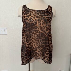 Torrid Brown Leopard Print Chiffon Tank Top